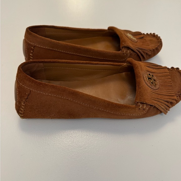 Tory Burch Brown Suede Fringe Moccasins - Picture 8 of 9